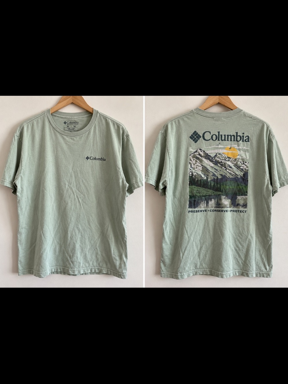 Columbia Men’s XL Green Mountain Graphic T-Shirt Preserve Conserve Protect